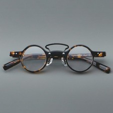 Vintage Round Eyeglasses Frame Colorful Plate Retro Small Spectacles Clear Lens