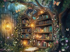 Diamond Art Kits for Adults Beginner, 5D Tree of Life Diamond Art Bookshelf