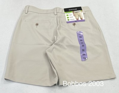 Haggar Men's Superflex Waistband Performance Shorts, Tan, Size 30