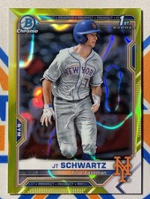 2021 Bowman Chrome GOLD Ray wave #BDC-61 JT Schwartz 01/75 1st Bowman