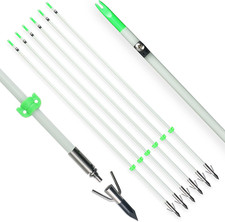 34inch Bowfishing Arrows Solid Fiberglass Shaft with Broadhead for Compound Bow