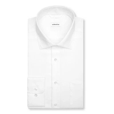 Camisa de negocios bordada de seda para hombre Comfort Fit blanca 343510 01 white - Imagen 1 de 4