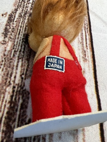 Vintage Felt Fabric Lion Christmas Ornament Made In Japan In Circus Red Top Hat - Picture 5 of 11
