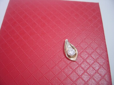 SUPERB-SOLID THICK  9CT YELLOW GOLD-NATURAL SUPERB WHITE SAPPHIRE PENDENT-QUALIT