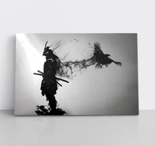 Samurai Warrior Japanese Digital Painting Print on Framed Canvas Wall Art Decor