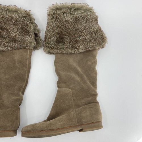 Botas sobre la rodilla Sam Edelman talla 7 Orlando bronceado topo gamuza puño de piel sintética - Imagen 5 de 12