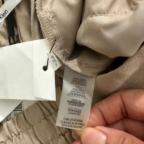NWT Calvin Klein Womens Career Pull On Dress Pants Soft Linen Blend Plus Size 2X - Picture 13 of 13