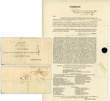1830 LETTER SCOTTISH WIDOWS PRINTED SINGLE SHEET + 1d HS re JOHN HARDIE LEITH