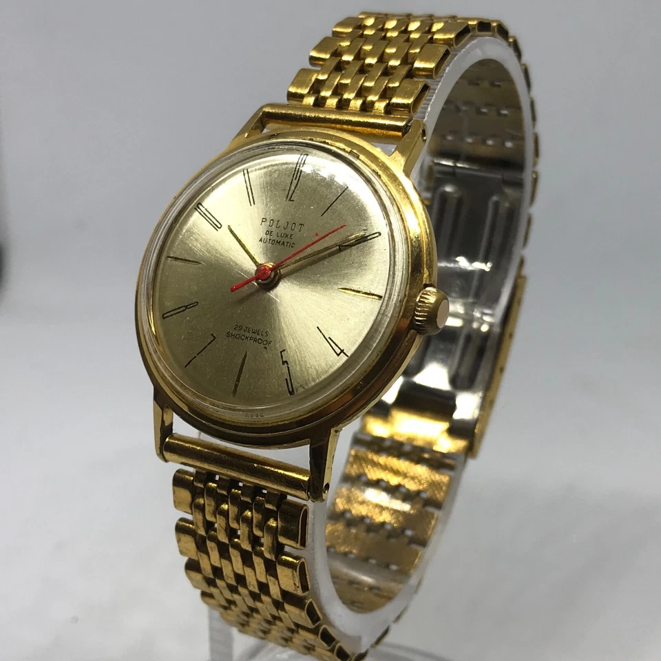 POLJOT de Luxe 1MChZ KIROVA CHAPADO EN ORO URSS AÑOS 60 automático AU Foto 4 de 4