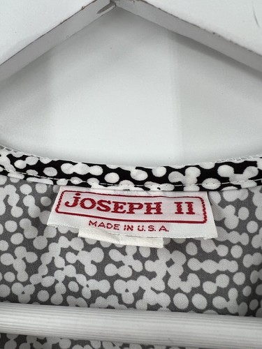 Joseph II Vintage Bluse Damen 12 schwarz weiß Spitzenkragen Tupfen Knopf - Bild 6 von 15