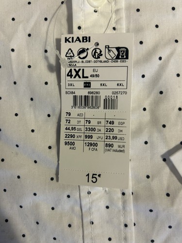 Camicia uomo Kiabi manica corta, UK 2XL, EU 4XL. Da ascella ad ascella: 72 cm, L: 78 cm - Foto 4 di 8