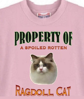 Cat T-Shirt-- Property of a Spoiled Ragdoll Cat -- Also Sweatshirt Available