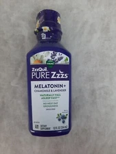 Vicks ZzzQuil Nighttime Sleep-Aid Liquid Berry Flavor (12 fl. oz.) Exp 10/2025