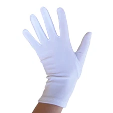 Short Wrist Length White Costume Gloves ~ HALLOWEEN MAGICIAN CLOWN DANCE PARADE