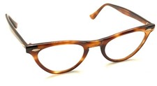 American Optical Vintage Tortoise Brown Cat Eye Eyeglasses Frames 46-22 140
