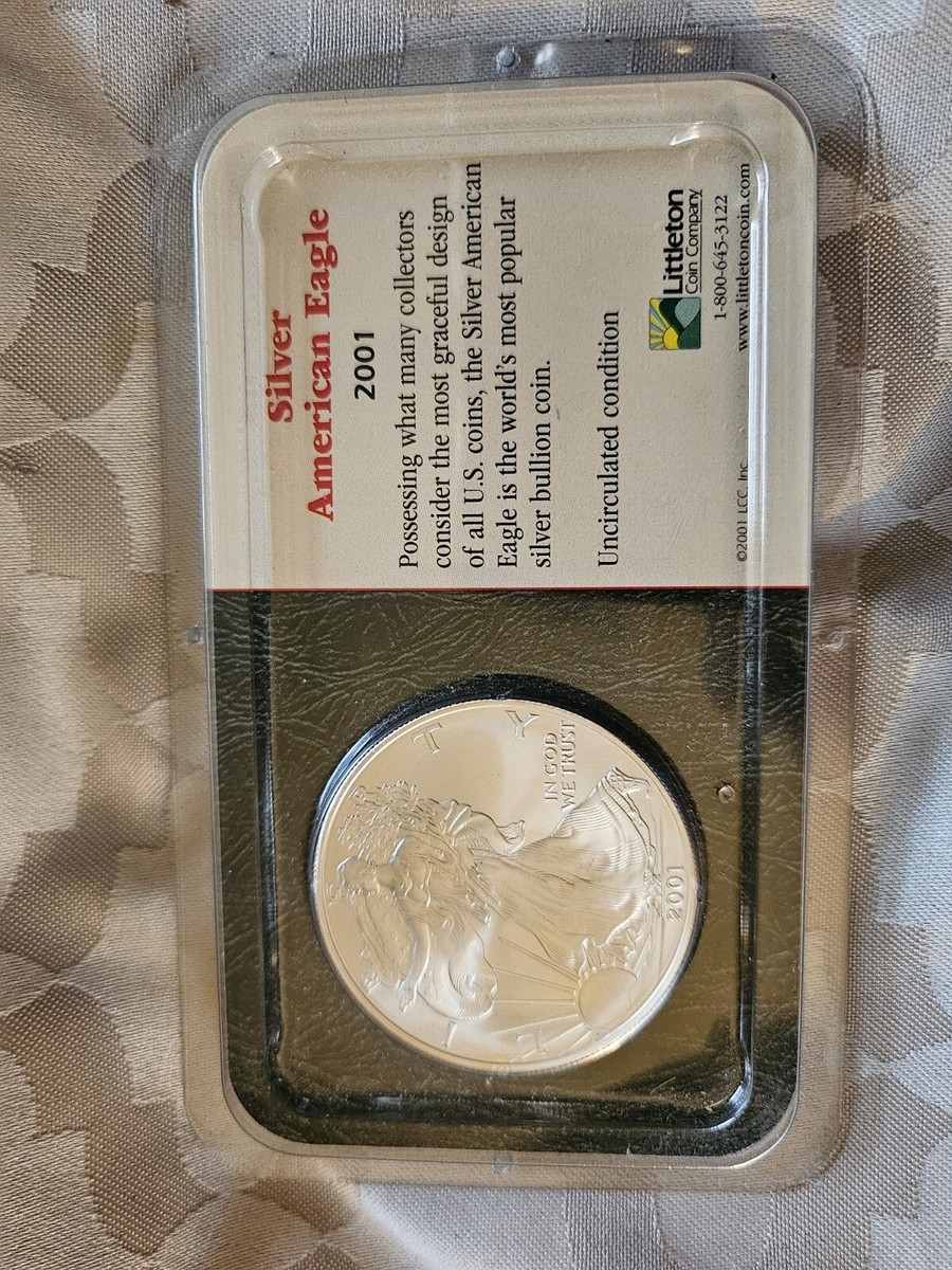 2001 Uncirculated American Eagle Silver Dollar in Littleton Coin