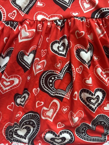 Girls Size 6/XXL Cotton Spandex Valentine’s Day Dress With Ruffled Cuffs And Hem - Picture 5 of 5