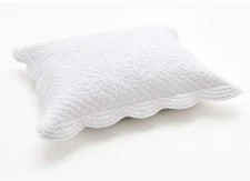 Sage Garden Luxury Pure Cotton Quilted Pillow Sham Euro 26x26" White 100% Cotton