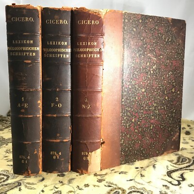 1887 Lexikon Zu Den Philosophischen Schriften Cicero in Three Volumes 