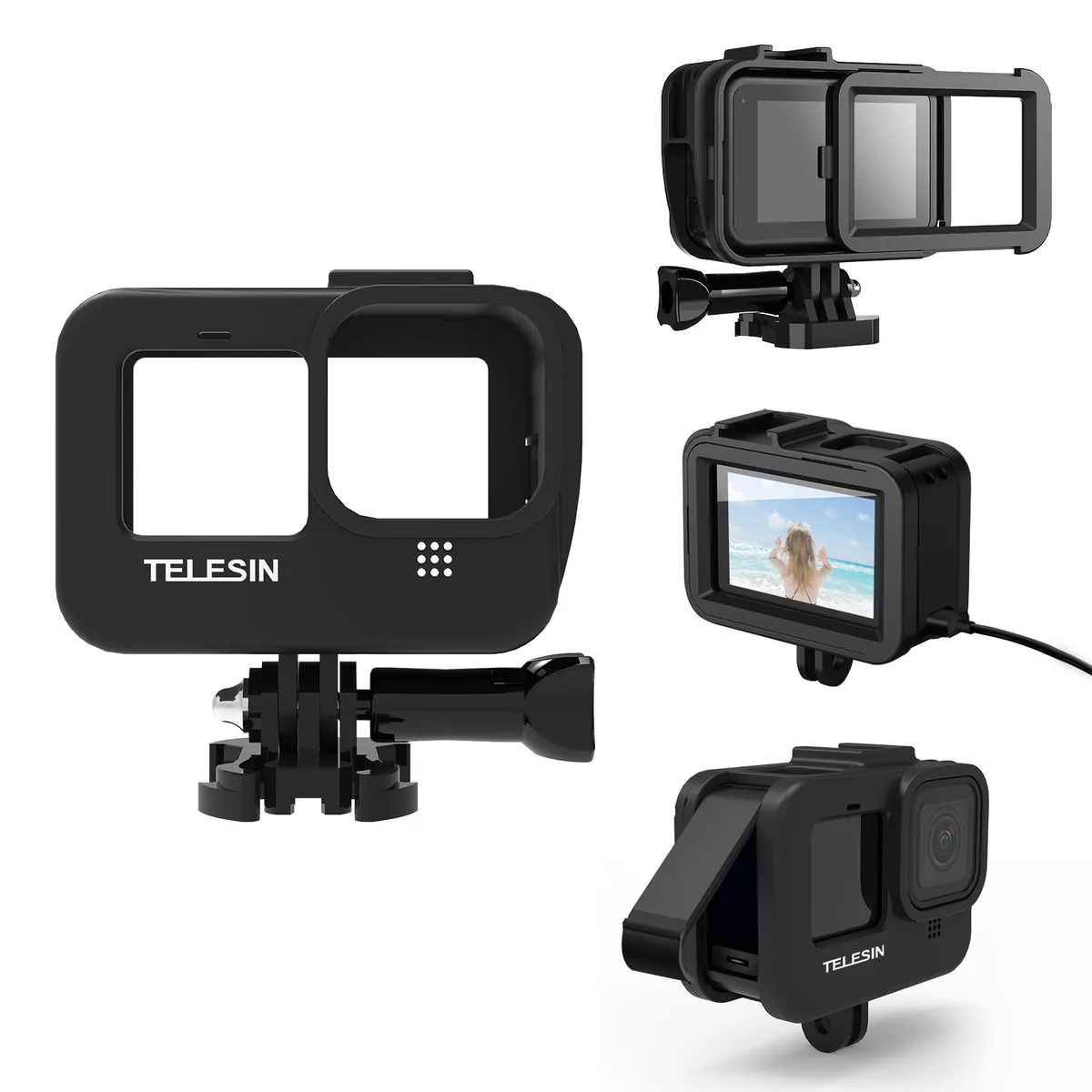 Protective Frame Case Cage for GoPro Hero 12 11 10 9 Plastic Lightweight