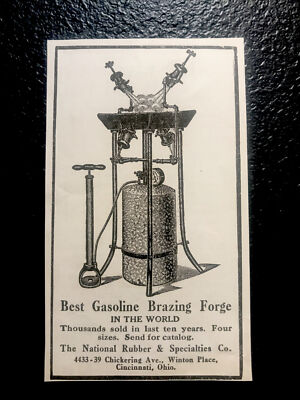 1919 Gasoline Brazing Forge Blacksmith Advertising - Cincinnati - Ohio