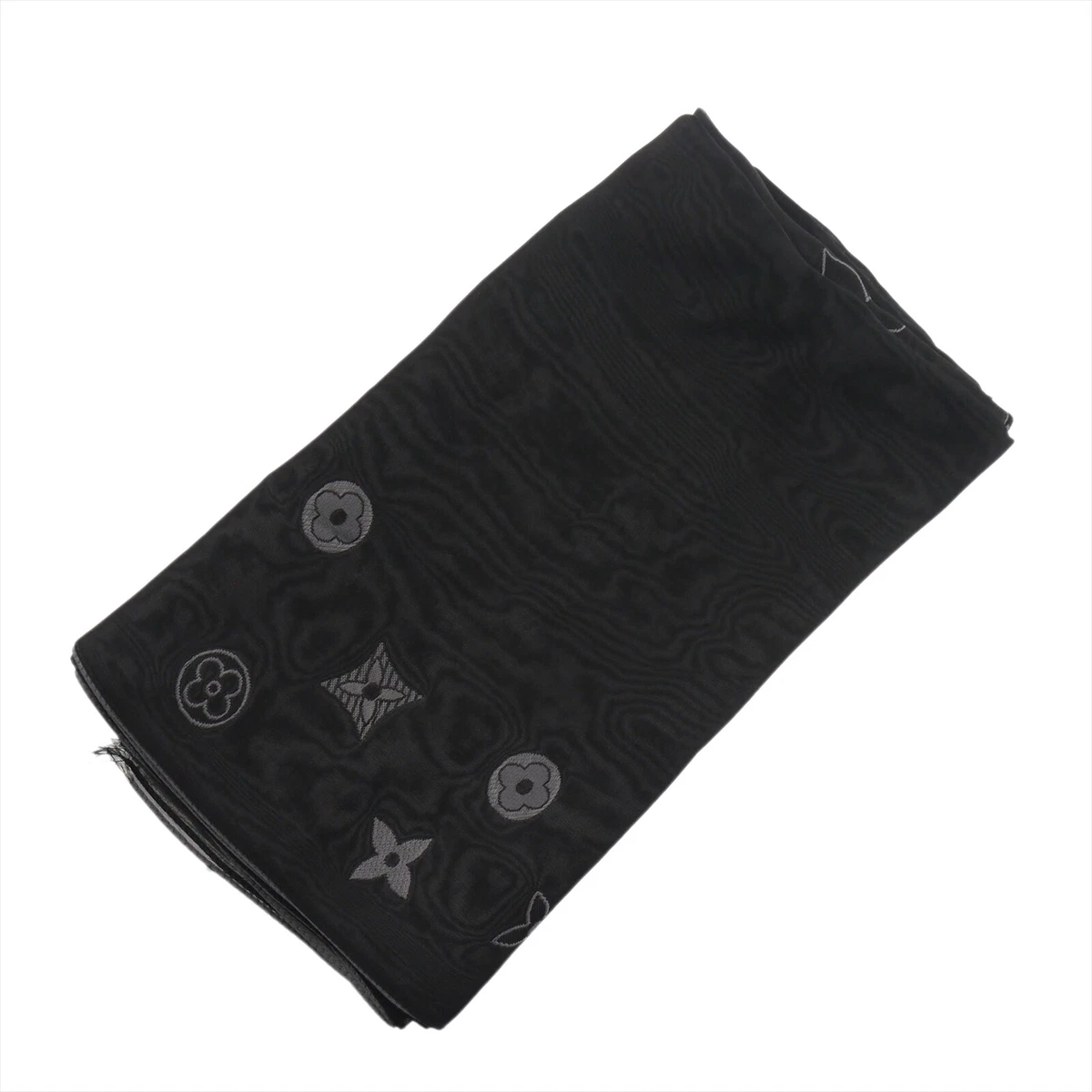 Louis vuitton black silk best sale scarf