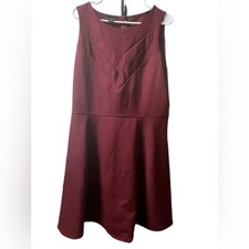 METAPHOR burgundy A-line Skater dress