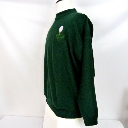 Vintage 80’s McBriar Dark Green Golf Sweater Men’s XL Golfball on Tee Logo - Picture 2 of 6