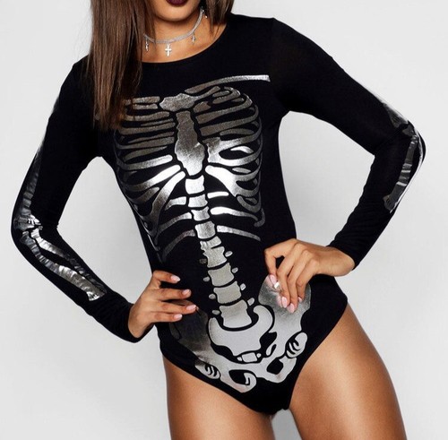 GAZE Soft Long Sleeve Skeleton Bodysuit 