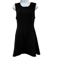 Free People Women Dress Size S Black Solid Sheath Short Sleeveless Cotton Casual