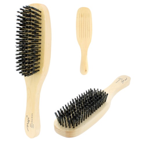 Reinforced Boar Bristle Hard Wave Brush Wood Handle Hair Men Magic No
