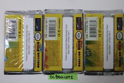 POKEMON BASE SET BOOSTER 3 PACK ART SET LOT UNLIMITED ENGLISH WOTC