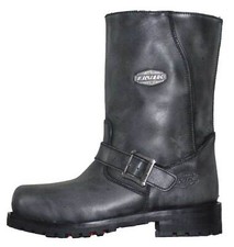 Unik Just for Bikers Men's Premium Gray Cowhide Leather Motorcycle Boots,