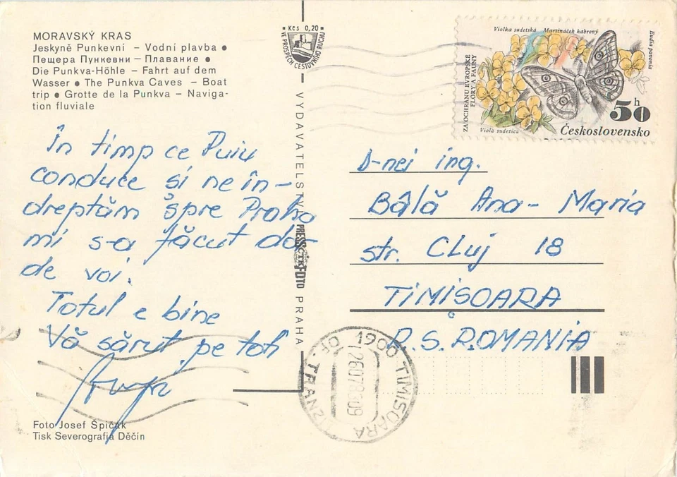 Lote de 5 cartões postais da República Tcheca todos selos de franquia de borboletas (1 duplicata) - Imagem 3 de 4