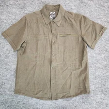 Viktos Shemagh Ops Shirt Mens Medium Olive Green Linen Blend Button Up Tactical