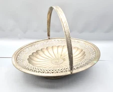 Antique German ART KRUPP BERNDORF Decorative Oval Basket Alpaca