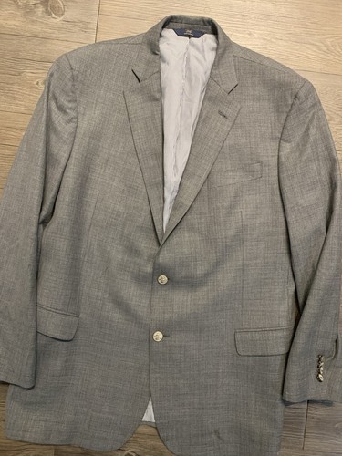 Brooks Brothers 1818 Fitzgerald Fit Blazer Mens 46R Grey Egypt Wool Silk Jacket - Picture 2 of 11