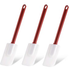 3 PCS Commercial Grade Heat Resistant Silicone Spatulas, 9.5-Inch Rubber Spat...
