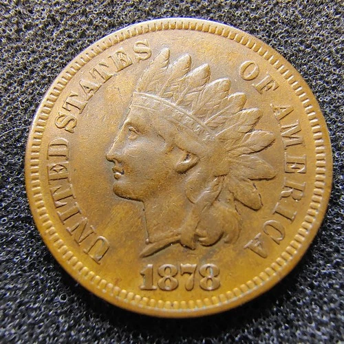 1878 Indian Head Cent 1C - Philadelphia Mint - Surv. Pop 4,000 - VF Condition