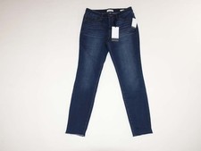 Sofia Vergara Women's Skinny Ankle Jeans Size 8 NWT Mid Rise Dark Wash Raw Hems