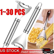 Stainless Steel Corn Cob Peeler Stripper Remover Kitchen Cutter Thresher Tool US