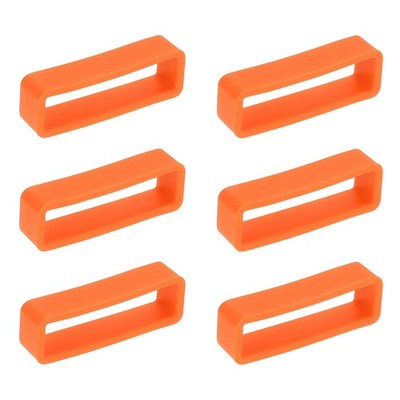 6pcs Watch Band Loop 26mm Silicone Watch Strap Retainer Loop, Orange
