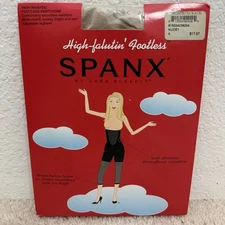 NEW SPANX High Waist Falutin Footless Panty Hose Nude 1 Size A Slimming USA Made