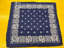 Vintage Blue Paisley Bandana 100 Cotton Fast Color RN 13960 Handkerchief USA