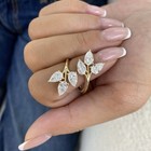 3.3ct Pear Fashion Ring Yellow Gold 14K Labcreated Diamond F/VS — photo 7