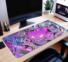 Gengar Desk Mat Ghost PKM Mouse Pad Large Gaming Mousepad, Gengar Key N8635