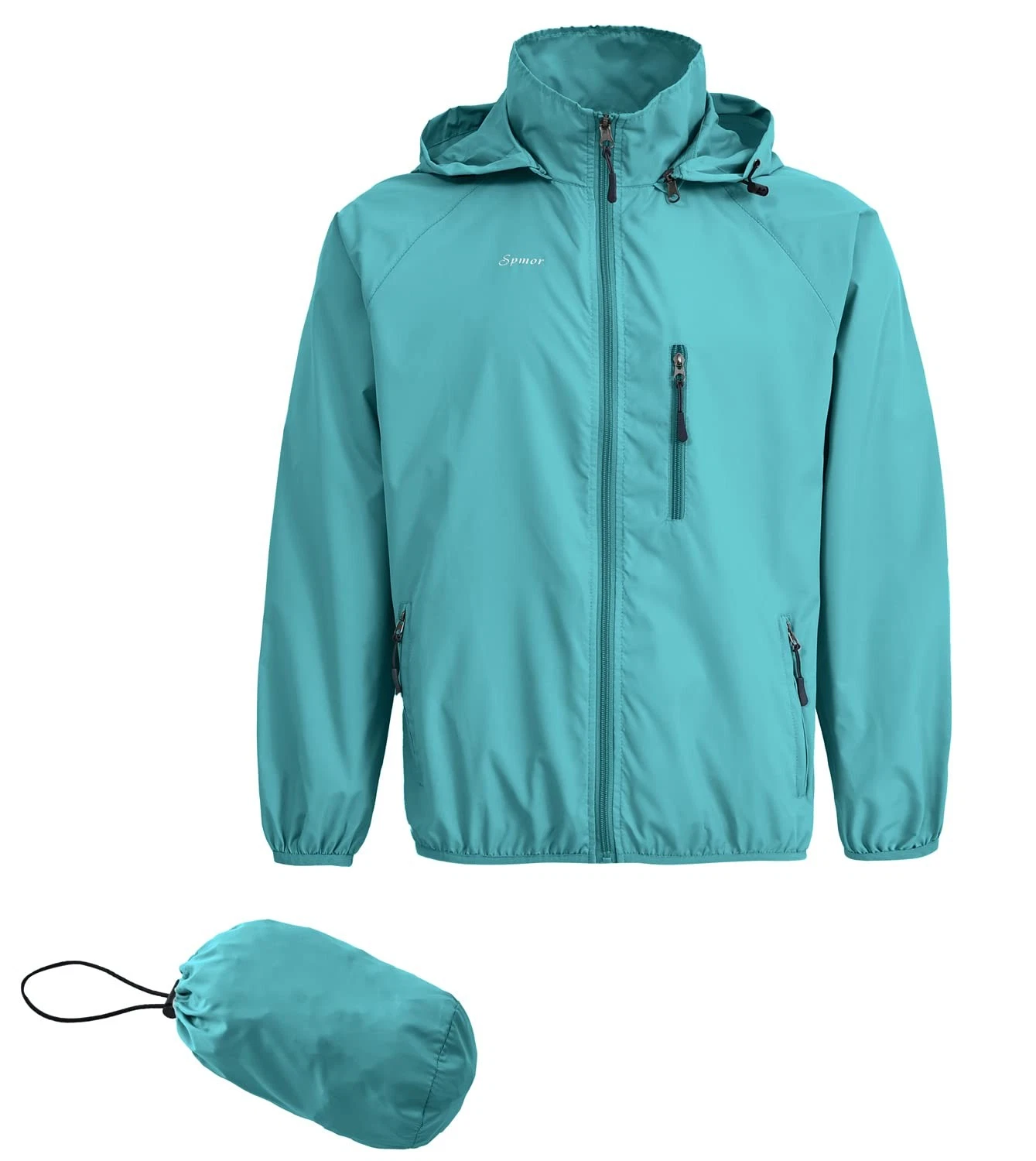 Mens Lightweight Waterproof Jacket Packable Windbreaker Running Coat Rainwear