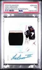2024 Panini Flawless Draft Patch Autographs Ruby Gino Groover RPA /20 PSA 7
