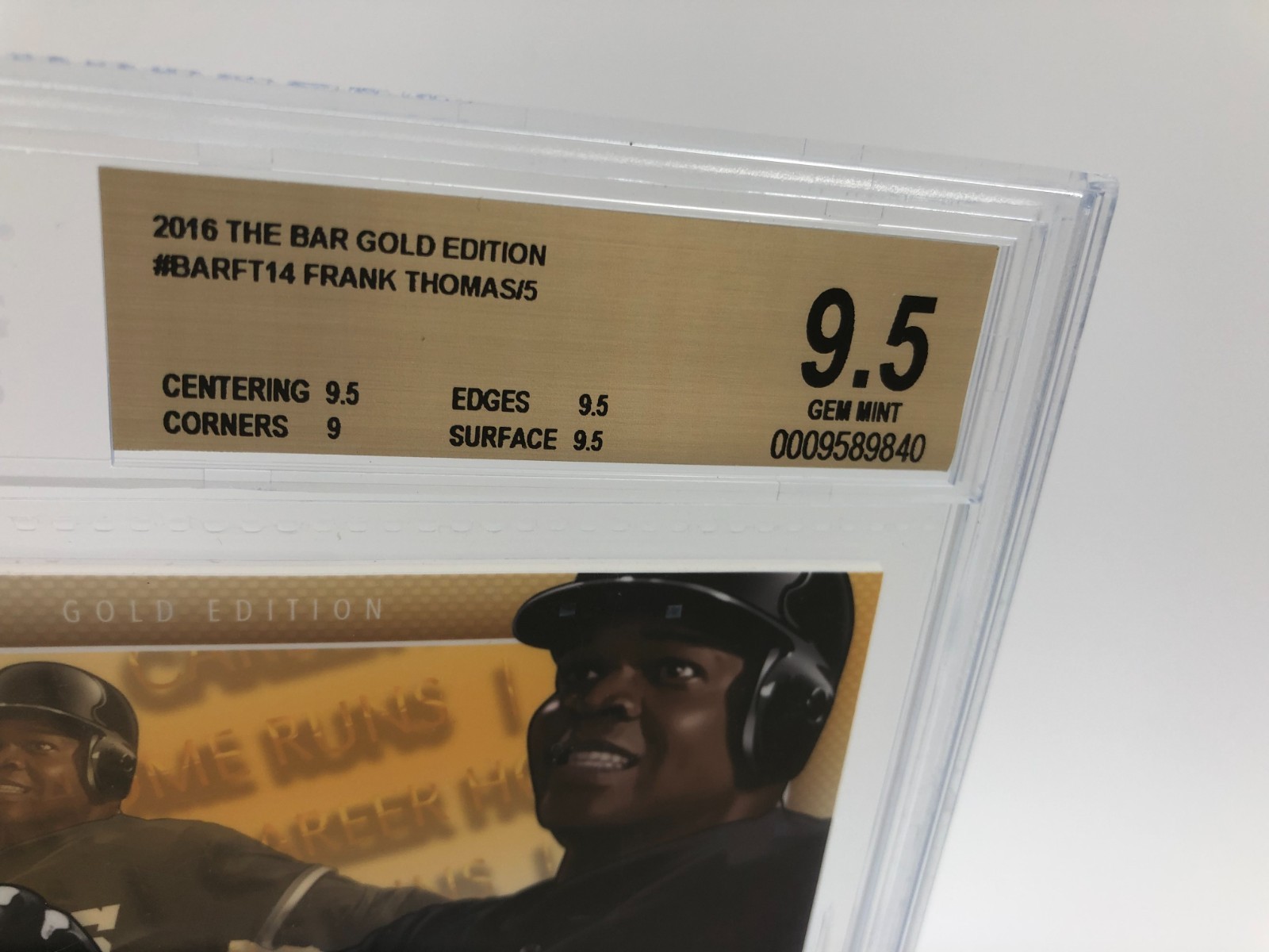 FRANK THOMAS BAT AUTO RARE/5 Card 2016 THE BAR GOLD Edition PSA BECKETT 9.5 10 view 4