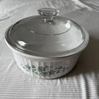 Corning Ware Callaway Green Ivy Pattern F-5-B  1.6L  w/Pyrex-G-5-C Lid Vintage